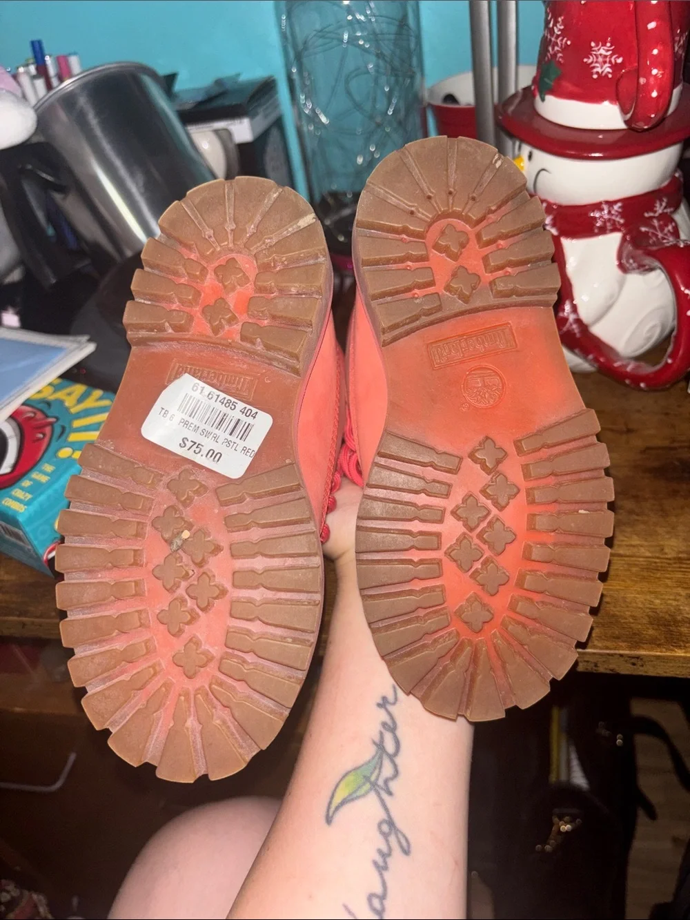 Girls coral Lace-Up timberland Boots